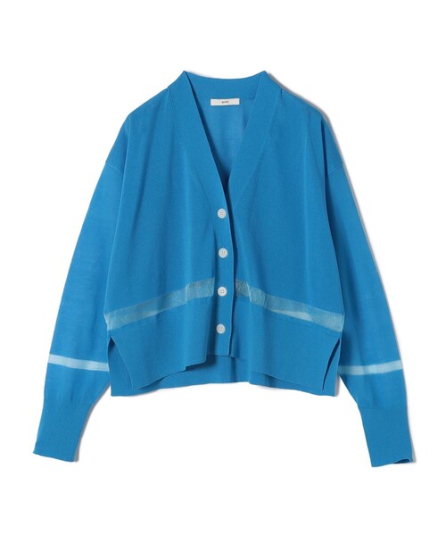 SHIPS for women / シップスウィメン 〈手洗い可能〉シアー ライン Vネック カーディガン SHIPS カーディガン 「手洗い可能」シアー ライン Vネック