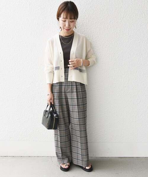 SHIPS for women / シップスウィメン 〈手洗い可能〉シアー ライン Vネック カーディガン SHIPS カーディガン 「手洗い可能」シアー ライン Vネック