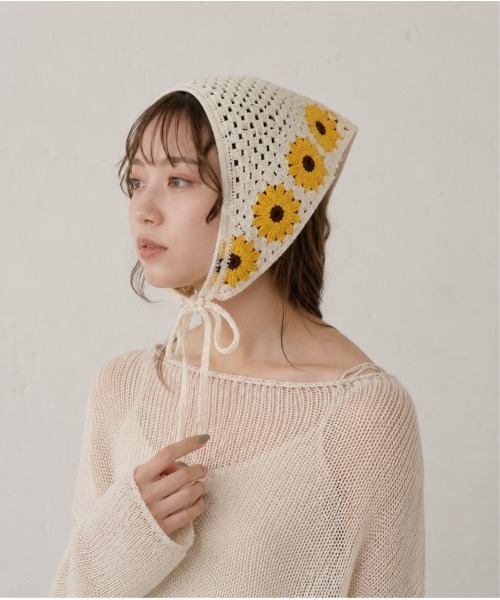 ヘアバンド 「HIKA」カギ編み花モチーフバブーシュカ : ZOZOTOWN Yahoo
