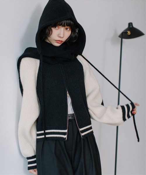 ニット セーター raglan zip knit tops レディース