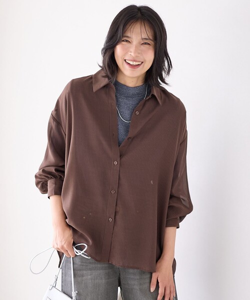 ANY（エニィ） ブラウス シャツ 「洗濯機可」シアーシャツ レディース