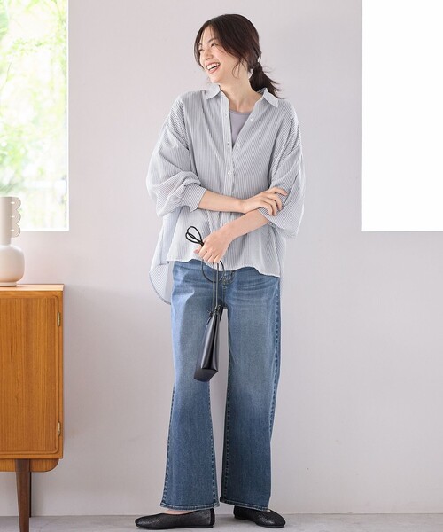 ANY（エニィ） ブラウス シャツ 「洗濯機可」シアーシャツ レディース