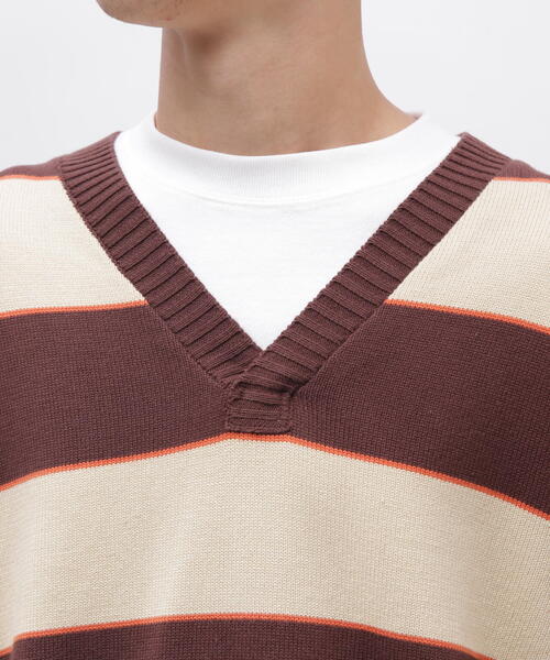 AVIREX（アヴィレックス） セーター ニット V-NECK BORDER KNIT / V 