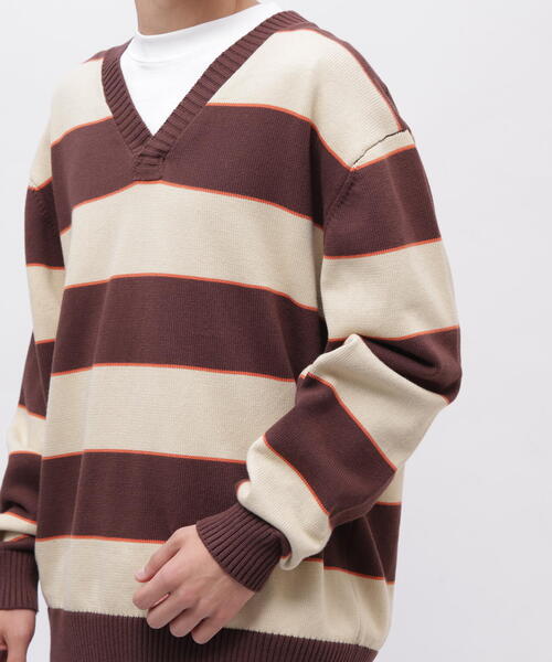 優れた品質 AVIREX セーター ボーダー Vネック / KNIT BORDER V-NECK ニット トップス