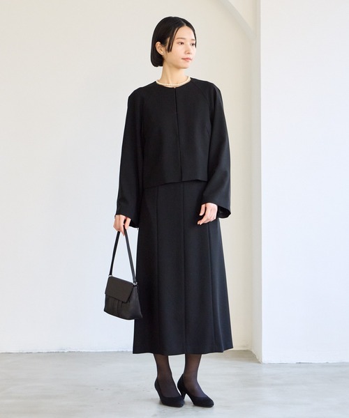 AIMER エメ 喪服 ブラック フォーマル ワンピース アンサンブル 9AR 喪服・礼服】【WEB限定】ベルト付きブラックフォーマル