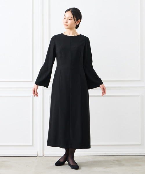 AIMER ワンピース 「喪服・礼服」フレアスリーブセミフレア