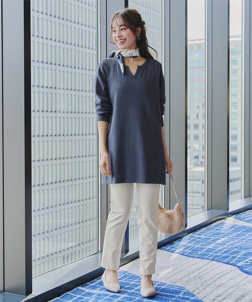 Tiaclasse ニット セーター 「大きいサイズ」キーネック