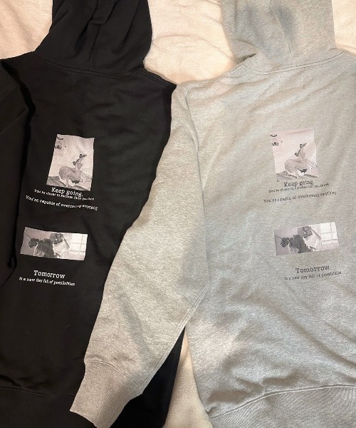 パーカー 「ZOZOTOWN限定」LHP×Ami/「Keep going」UpDRIFT pullover hoodie(UNISEX)/lhpami L.H.P パーカー 「ZOZOTOWN限定」LHP×Ami/「Keep going」UpDRIFT