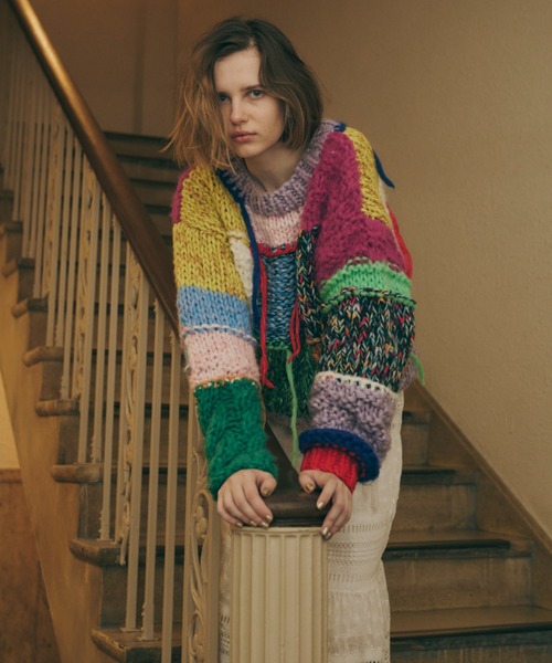 Libra Cue パッチワークハンドニット