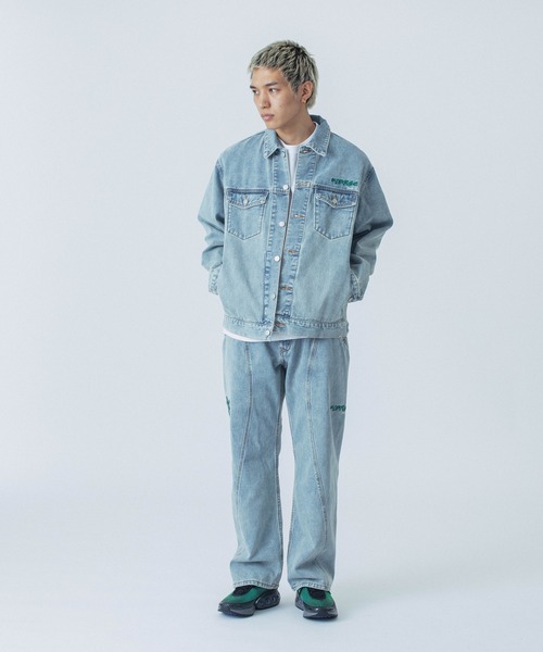 早い者勝ち XLARGE SIDE CUTTING DENIM PANTS 大胆デザイン◎ XLARGE ジーンズ SIDE CUTTING DENIM PANTS メンズ レディース