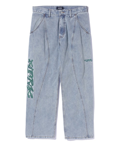 早い者勝ち XLARGE SIDE CUTTING DENIM PANTS 大胆デザイン◎ XLARGE / SIDE CUTTING DENIM PANTS