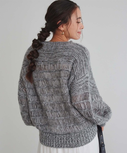 titivate（ティティベイト） ニット セーター ウールブレンド透かし