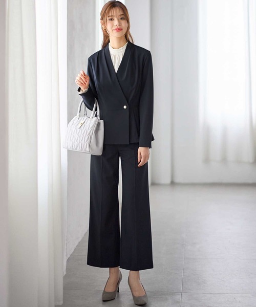 Batsheva  バットシェバ パールボタンペプラムセットアップスーツ  ブルー 2 Batsheva バットシェバ パールボタンペプラムセットアップスーツ