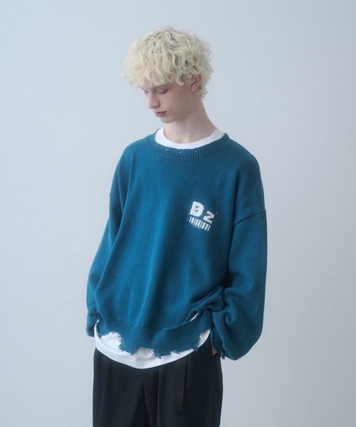 DOOPZ（ドープス） セーター ニット Logo Damage Knit - ロゴダメージ