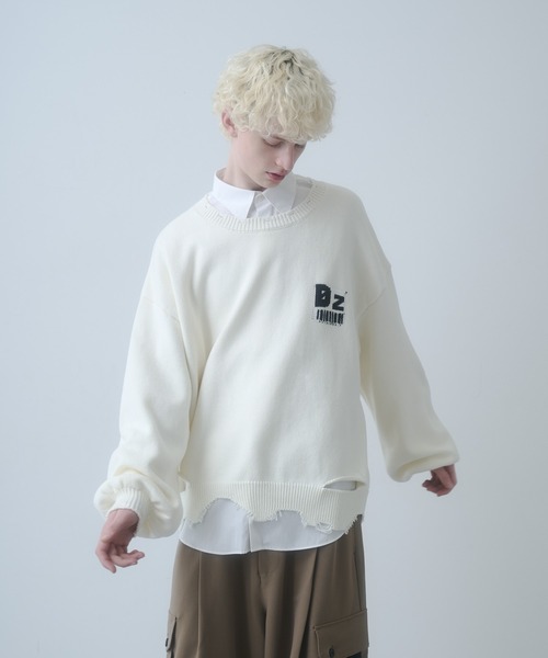 DOOPZ セーター ニット Logo Damage Knit - ロゴダメージニット