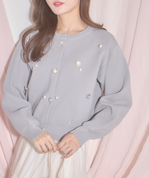 カーディガン 「ZOZO限定」パール付きカーディガン レディース tocco closet カーディガン 「ZOZO限定」ビジュー×パール
