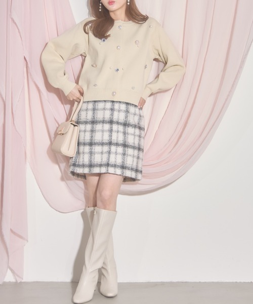 tocco closet カーディガン 「ZOZO限定」ビジュー×パール