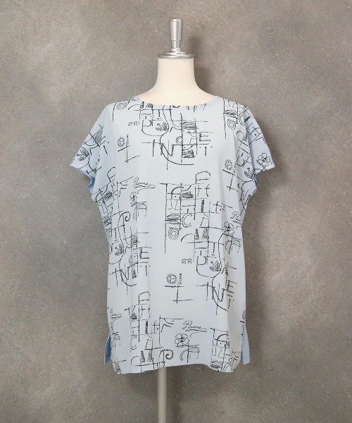 STUDIO PICONE（スタジオピッコーネ） tシャツ 前後切替線画冷感プル