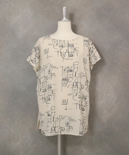 STUDIO PICONE（スタジオピッコーネ） tシャツ 前後切替線画冷感プル