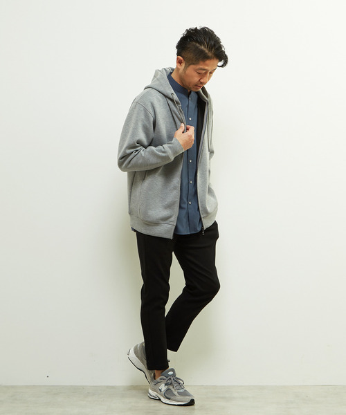 MEN'S MELROSE パーカー ウールMIXダンボールZIPパーカー メンズ
