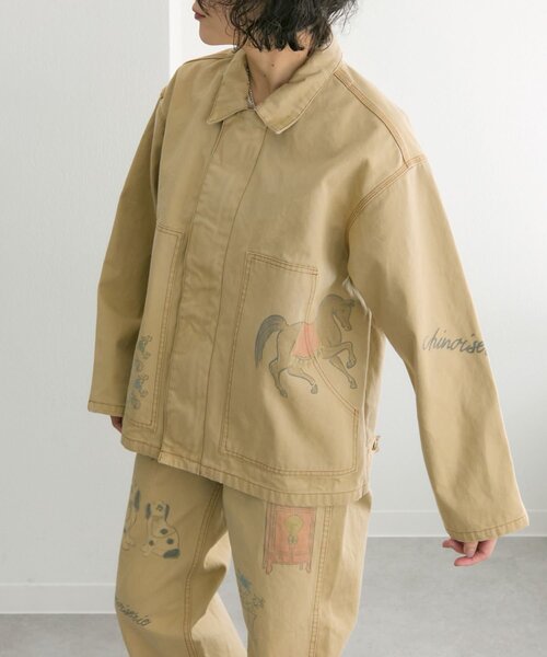 ear PAPILLONNER コート アウター ペイントジャケット「Work of