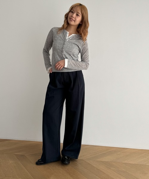 CANAL JEAN tシャツ El mar レイヤードヘンリーロンT レディース