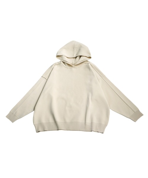 「antiqua」 「treecafe」ニットパーカー P ホワイト レディース