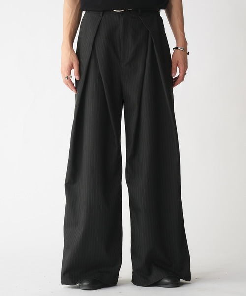 selle glant スラックス CROSS TUCK WIDE SLACKS PANTS/クロス