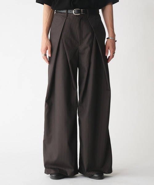 selle glant スラックス CROSS TUCK WIDE SLACKS PANTS/クロス