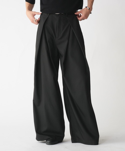 selle glant スラックス CROSS TUCK WIDE SLACKS PANTS/クロス