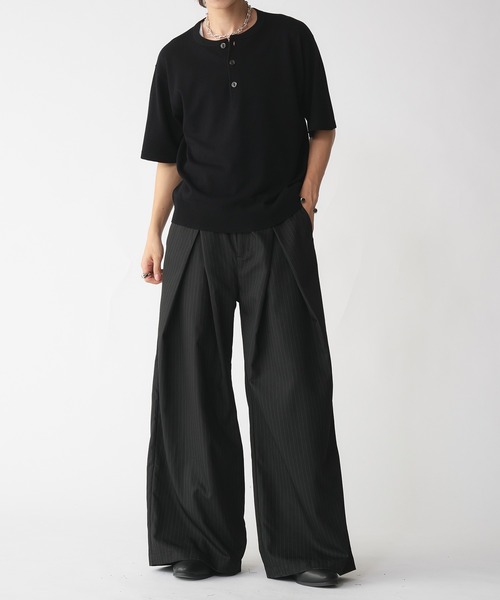 selle glant スラックス CROSS TUCK WIDE SLACKS PANTS/クロス