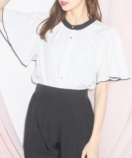 ブラウス シャツ 「ZOZO限定」ストレッチツイル2WAY ボウタイシャツジャケット レディース ブラウス シャツ 2way ボウタイ タック レディース : ZOZOTOWN