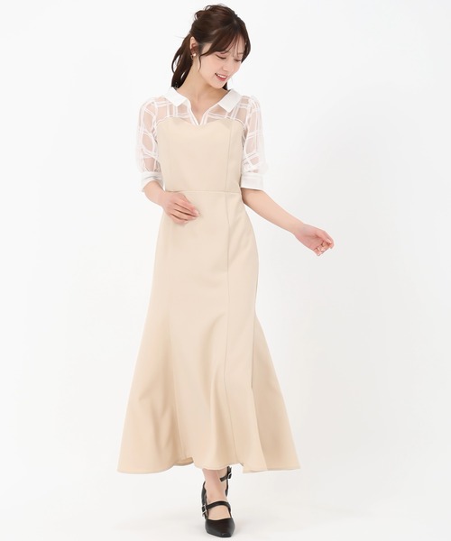 31 Sons de mode ワンピース 2025春夏新作 シアーチェックシャツ