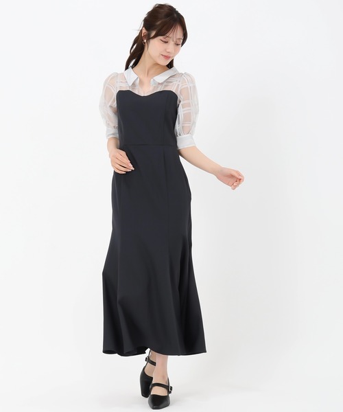 31sons de mode シアーボウタイベアワンピース　イエロー SALE】シアータイ付きドッキングベアワンピース | ワンピース