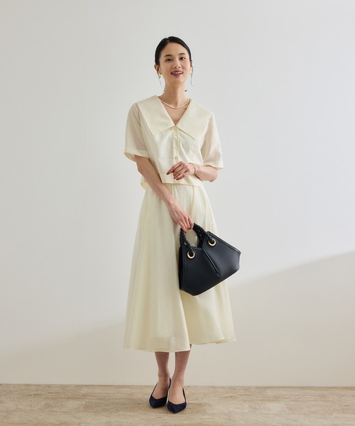 ROPEシャイニーシアーブラウス ROPE' ブラウス シャツ 「洗える」シャイニーシアーブラウス