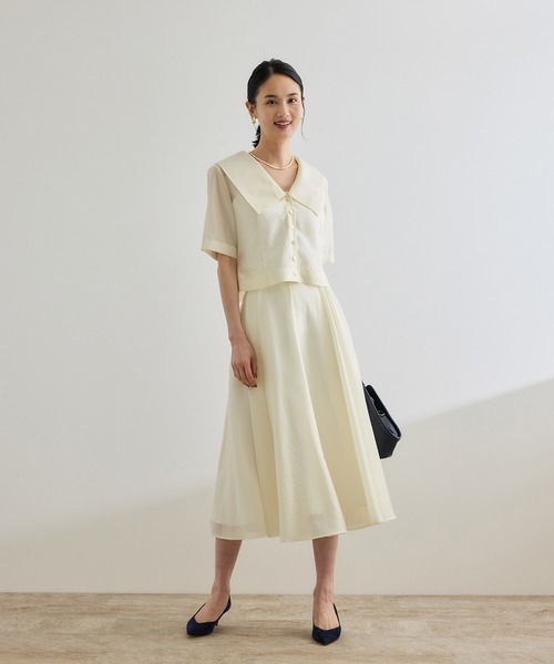 ROPE' ブラウス シャツ 「洗える」シャイニーシアーブラウス