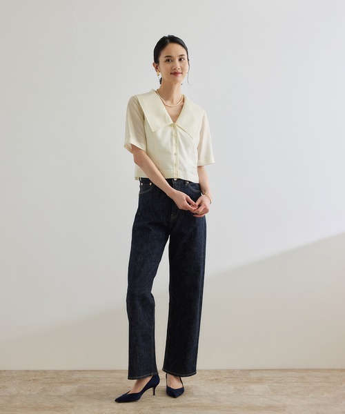 ROPE' ブラウス シャツ 「洗える」シャイニーシアーブラウス