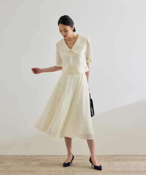 美品⭐︎ 【洗える】シャイニーシアーブラウス　綺麗め ROPE' ブラウス シャツ 「洗える」シャイニーシアーブラウス