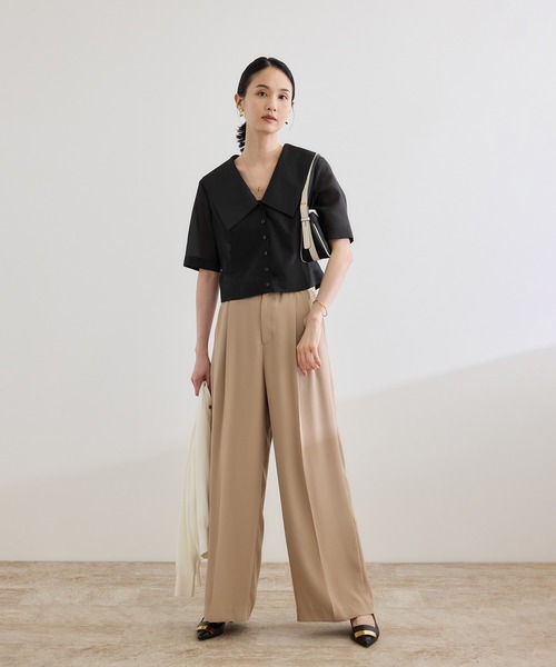 ROPEシャイニーシアーブラウス ROPE' ブラウス シャツ 「洗える」シャイニーシアーブラウス