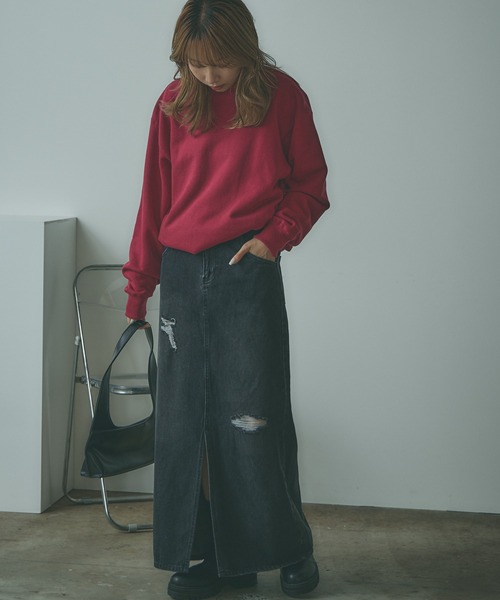 BLANK（ブランク） デニムスカート Crushed long Denim Skirt