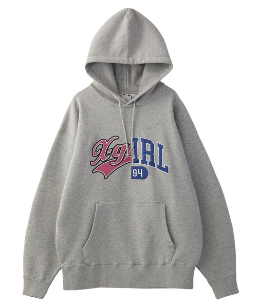 X-girl（エックスガール） パーカー MIX COLLEGE LOGO SWEAT HOODIE