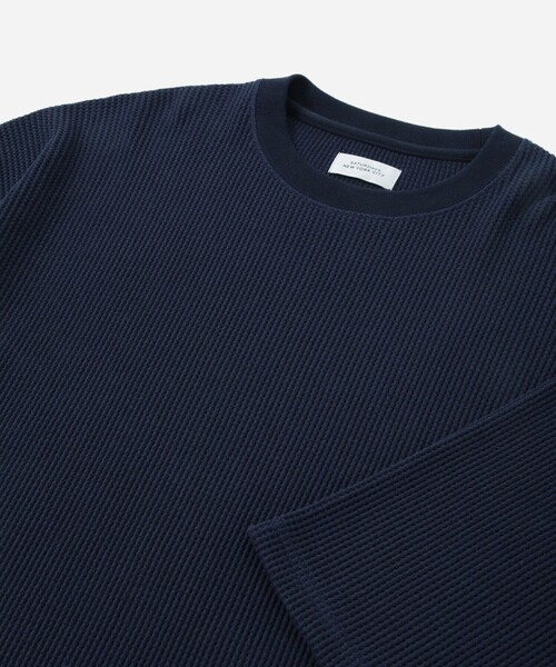 Saturdays NYC サタデーズ Waffle ワッフル L/S Tシャツ Striped Waffle Relaxed LS Tee | Saturdays NYC