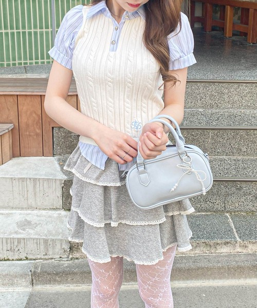 frunco ポロシャツ ポロ ストライプシャツドッキングニットポロ
