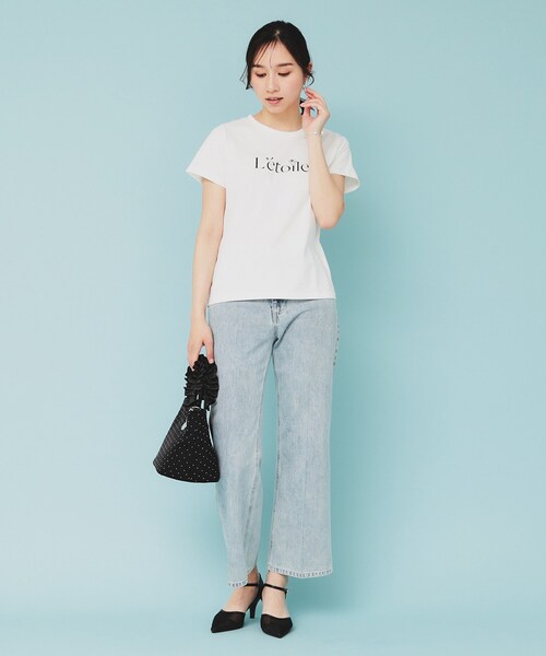 index（インデックス） tシャツ 「美人百花掲載」ビジュー付きロゴT