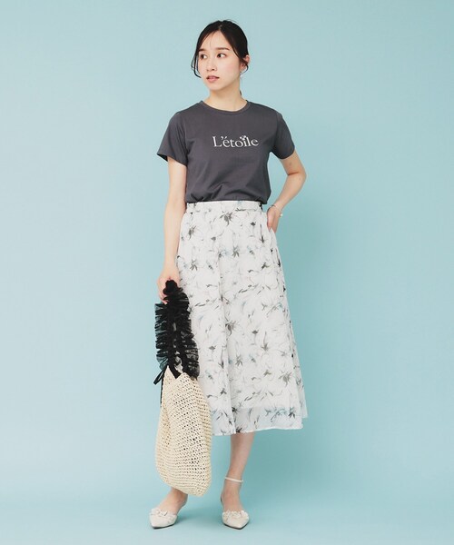 index（インデックス） tシャツ 「美人百花掲載」ビジュー付きロゴT