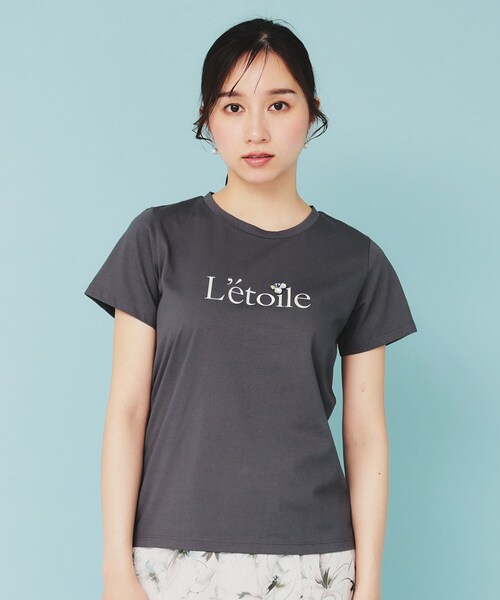 index（インデックス） tシャツ 「美人百花掲載」ビジュー付きロゴT