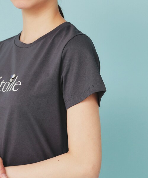 index（インデックス） tシャツ 「美人百花掲載」ビジュー付きロゴT