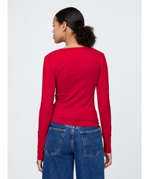 「GAP」 長袖カットソー XX-SMALL ホワイト レディース