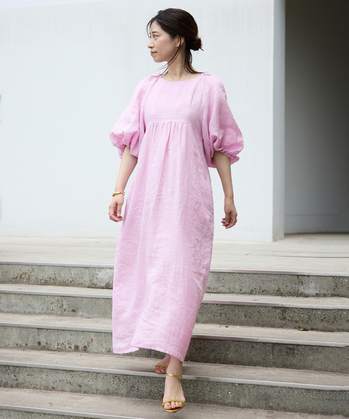 美品✨ヴェルメイユパーイエナ ベルギーリネンワンピース マキシ丈 グリーン 美品✨ヴェルメイユパーイエナ ベルギーリネンワンピース マキシ