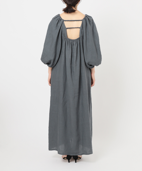 VERMEIL par iena　DRAWELL　リーフプリントリネンワンピース VERMEIL par iena DRAWELL リーフプリントリネンワンピース